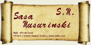 Saša Mušurinski vizit kartica
